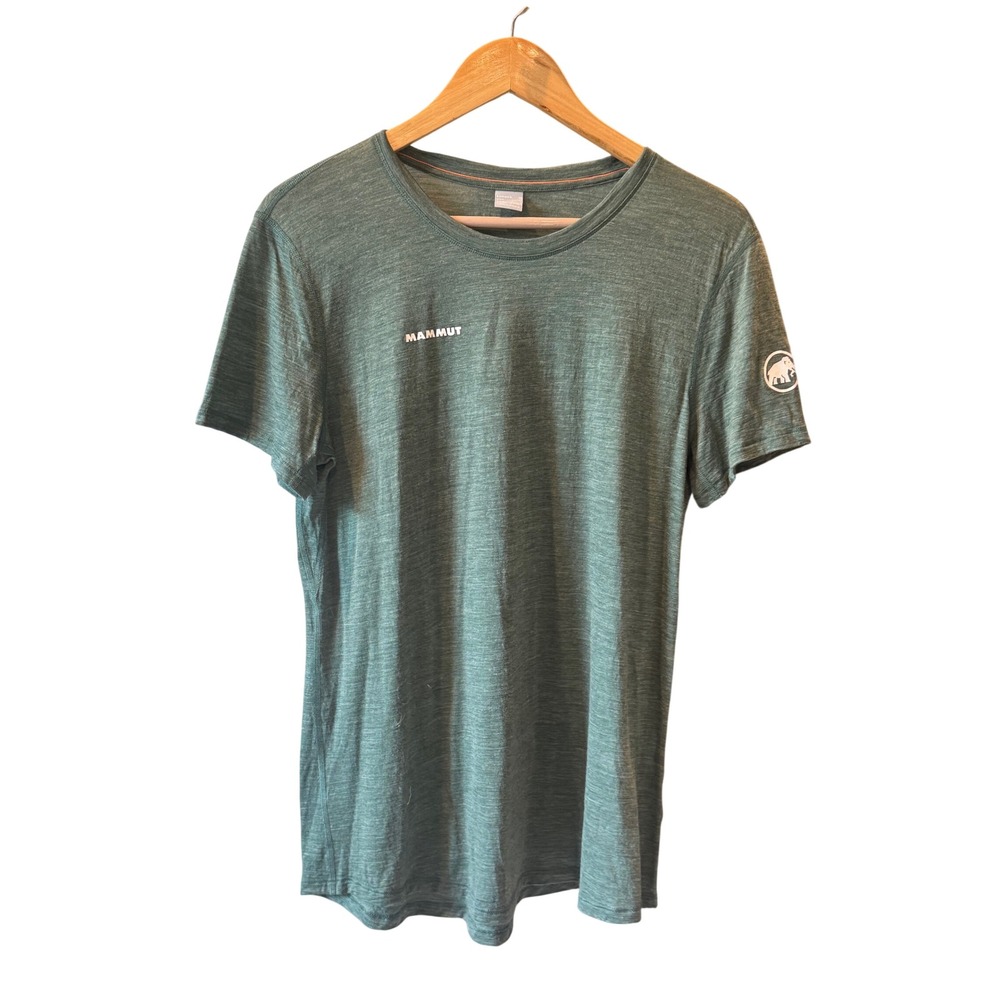 Mammut Women's Heather Green Short Sleeve Hiking T-Shirt Size Medium Athletic